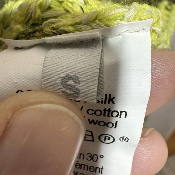 Pôles Maison Montagut Knit Cardigan Sweater Women’s Size Small Green Striped - Picture 6 of 8